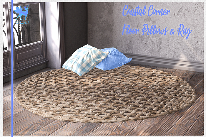 Oh Deer! Coastal Corner: Floor Pillows & Rug