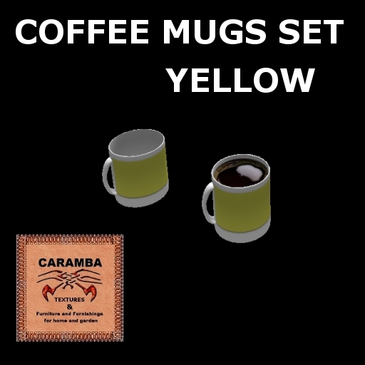 Coffee mugs set yellow  