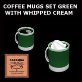 coffee mugs set green with whipped cream (modify/copy)