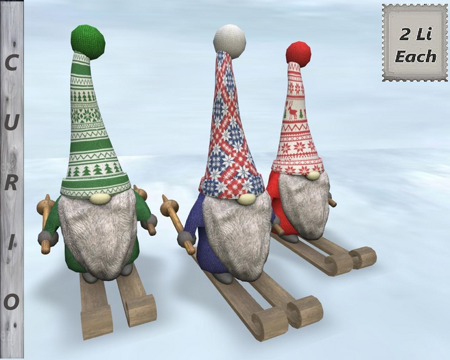 Christmas Gnomes On Skis