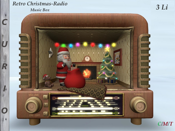 Retro Christmas Radio Music Box