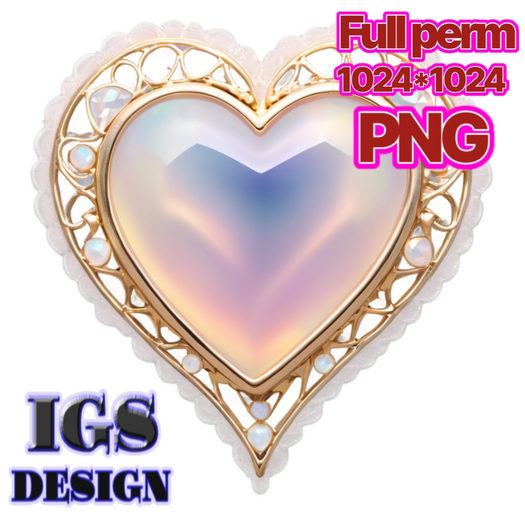 Opalescent Heart PNG Texture 