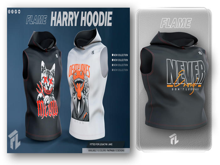 Flame Harry Hoodie Gray