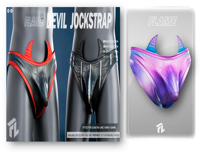 Flame Devil Jockstrap Fuchsia
