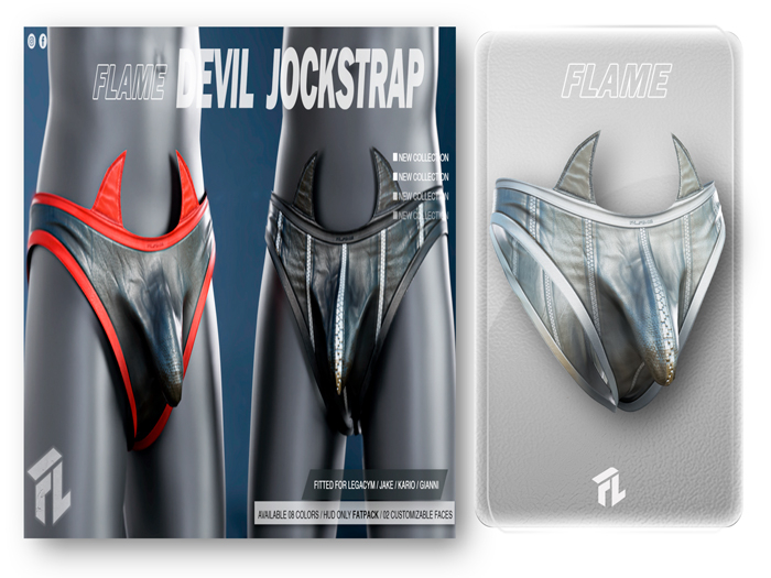 Flame Devil Jockstrap Gray