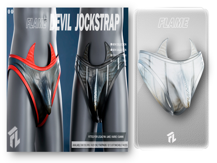 Flame Devil Jockstrap White