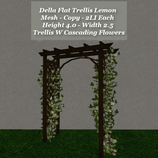 Della Flat Trellis Lemon1