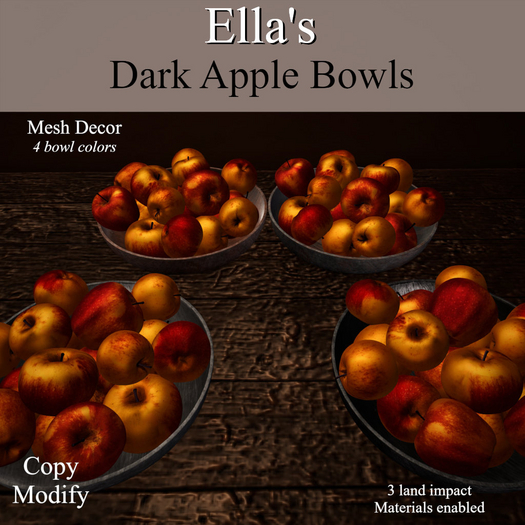 Ella's Dark Apple Bowls