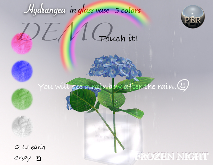 FN*Hydrangea in glass vase -demo-
