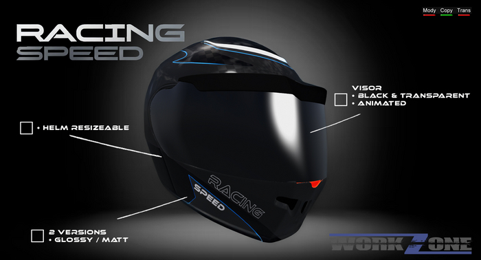 {wZ} Helmet Racing Speed Light Blue