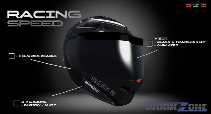 {wZ} Helmet Racing Speed Black