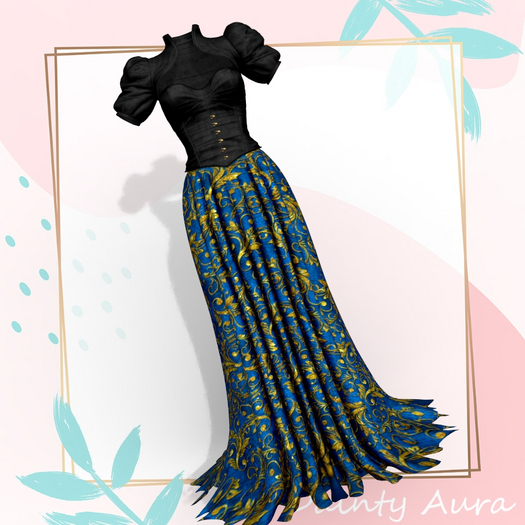 Blue Gold Frilly Gown Legacy