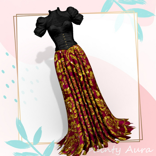 Floral Gold Frilly Gown Legacy