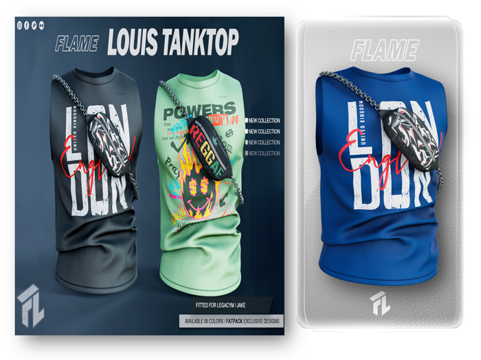 Flame Louis TankTop Blue