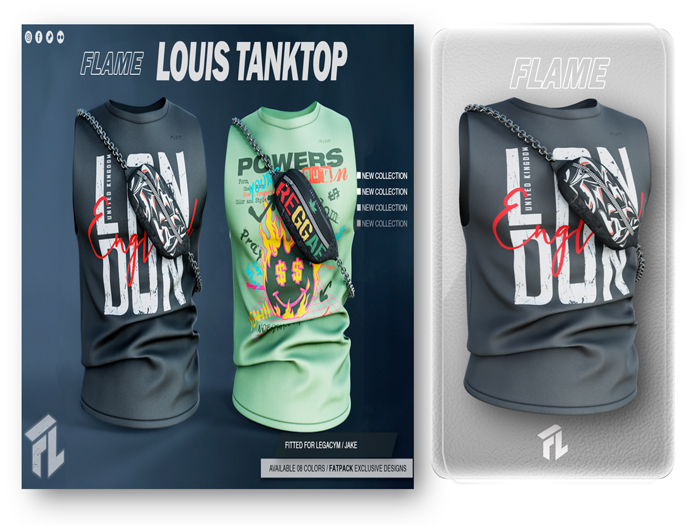 Flame Louis TankTop Gray