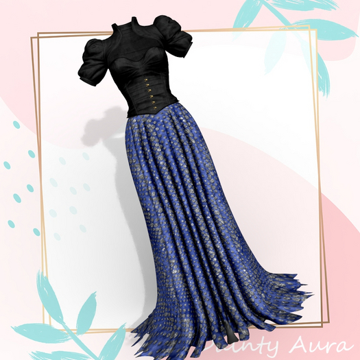 Blue Silver Frilly Gown Waifu