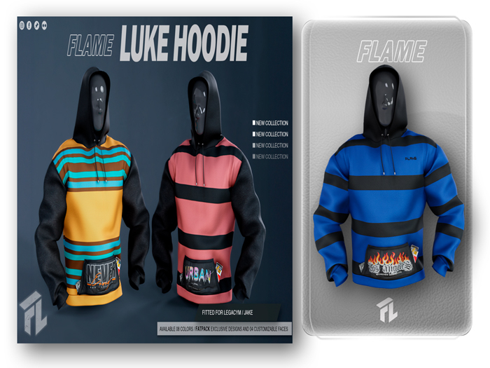 Flame Luke Hoodie Blue