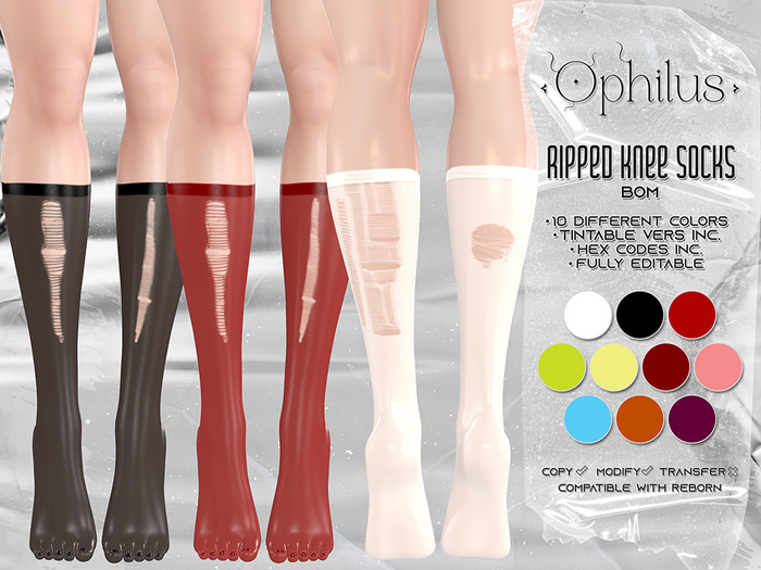 - Ophilus - Ripped Knee Socks (Bom)