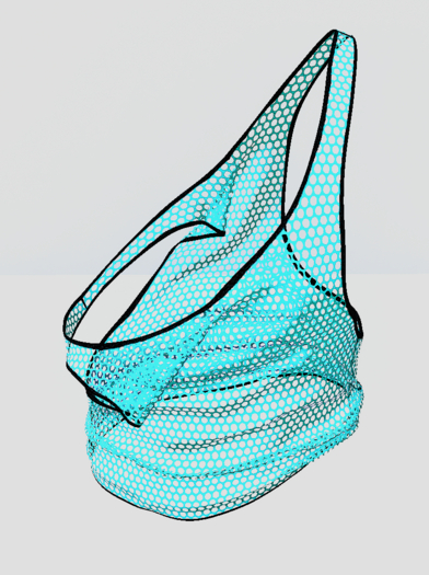 B.A.R.E Essentials Off-Shoulder Top (Cyan) - Athletic