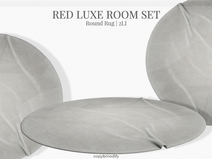 MINIMAL - Red Luxe Decor Set - Round Rug