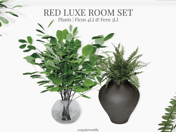 MINIMAL - Red Luxe Decor Set - Plants