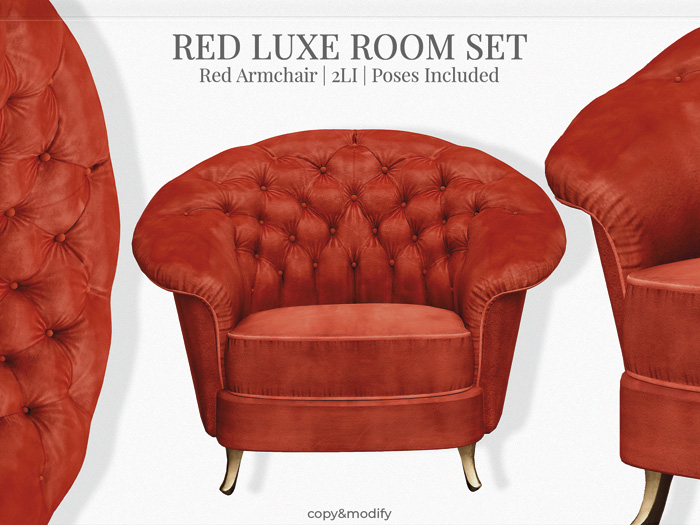 MINIMAL - Red Luxe Decor Set - Red Armchair