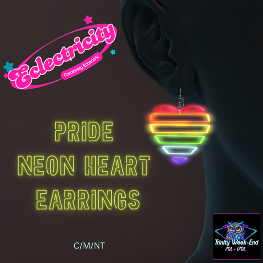 Pride Neon Heart Earrings - Add