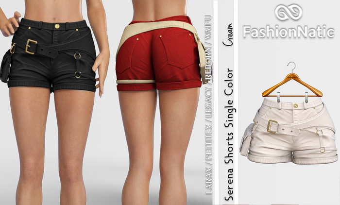 Shorts  Serena Cream - Reborn, Legacy, LaraX, PetiteX FashionNatic