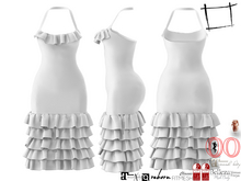 WC570 Ruffled Chest and Skirts Halter Neck Boho Skirt