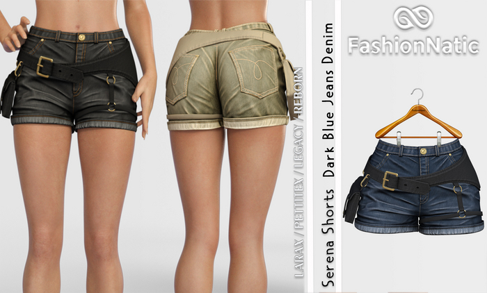 Shorts Serena Dark Blue Denim - Jeans - Reborn, Legacy, LaraX, PetiteX FashionNatic