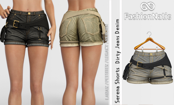 Shorts Serena Dirty  Denim - Jeans - Reborn, Legacy, LaraX, PetiteX FashionNatic