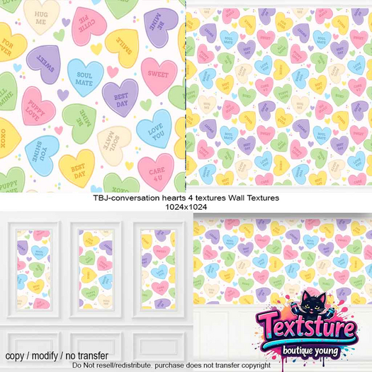 TBJ-conversation hearts 4 textures Wall Textures 1024x1024