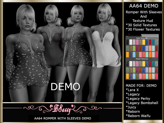 *BSASSY* AA64 ROMPER AND SLEEVES DEMO