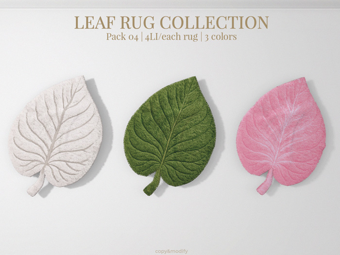 MINIMAL - Leaf Rug Collection Pack 4