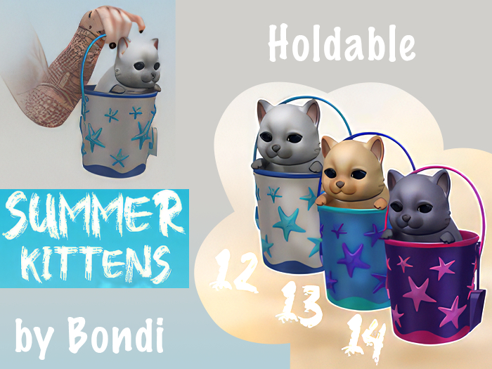 14 Bucket Kitten Blue - Summer Kittens - BONDI