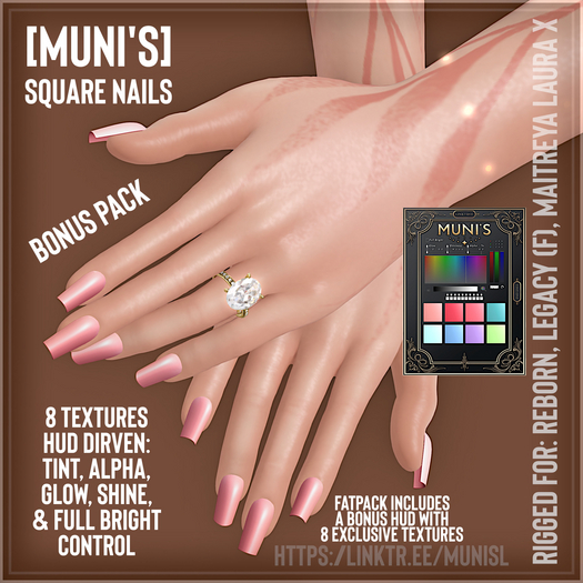[Muni's]  Square Nails  -  FatPack