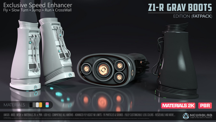 Z1-R GRAV BOOTS (FATPACK + PBR) (Exclusive Flight Assist) [Neurolab Inc.] Cyber Cyberpunk