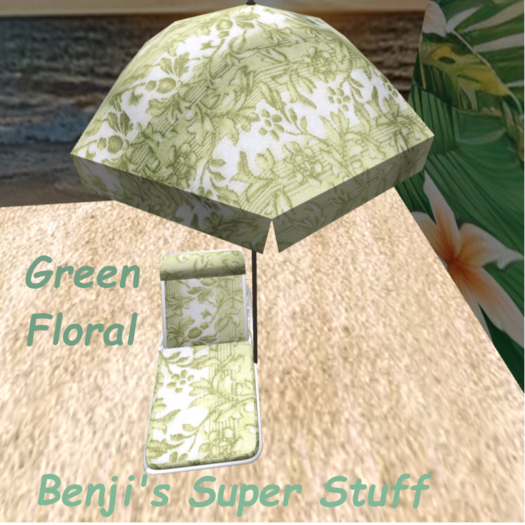 Beach Chair Green Floral