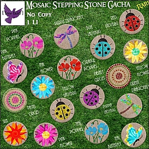 [ free bird ] Mosaic Stepping Stone - Pastel Circles