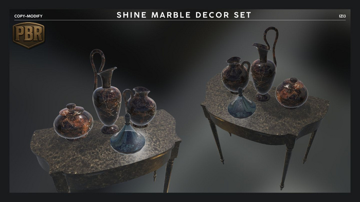 Shine Marble Decor Set, Copy - Modify