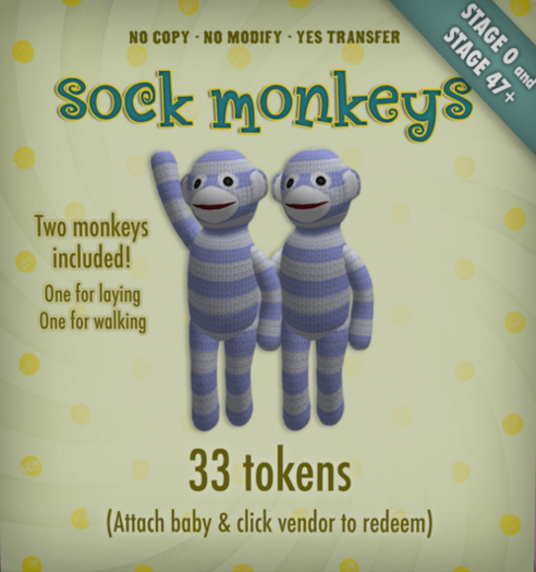 Smart Toy Laying Monkey Blue Stripe