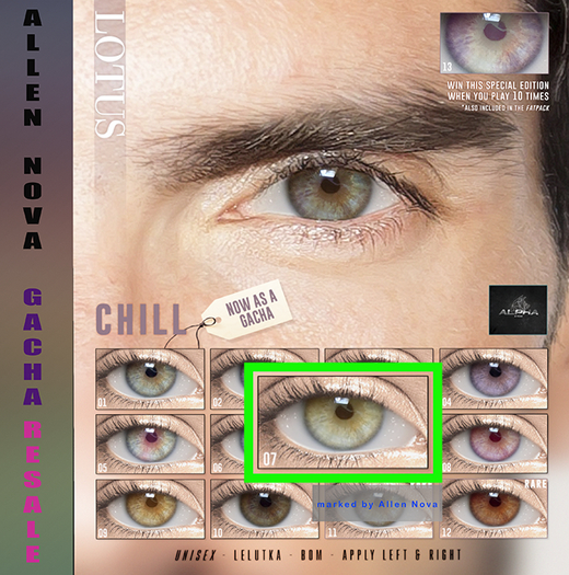 07. LOTUS. Chill Eyes [rezz me] - SALE ! ◔◡◔