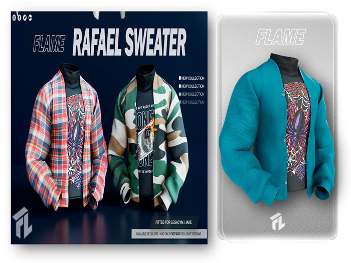 Flame Rafael Sweater Aqua