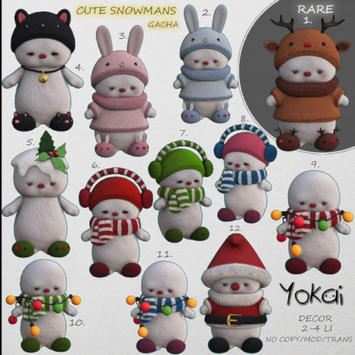 1.YOKAI - Cute Snowmans - Deer Snowman RARE