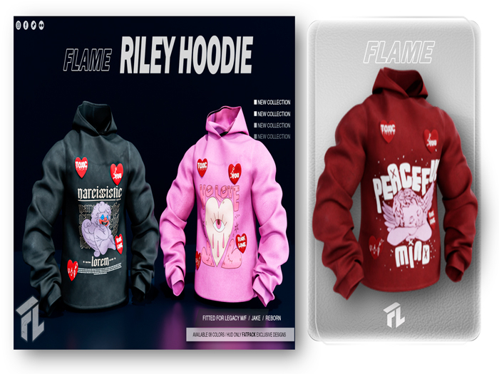 Flame Riley Hoodie Red