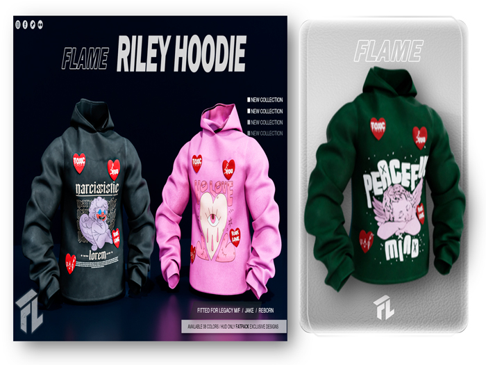 Flame Riley Hoodie Gray