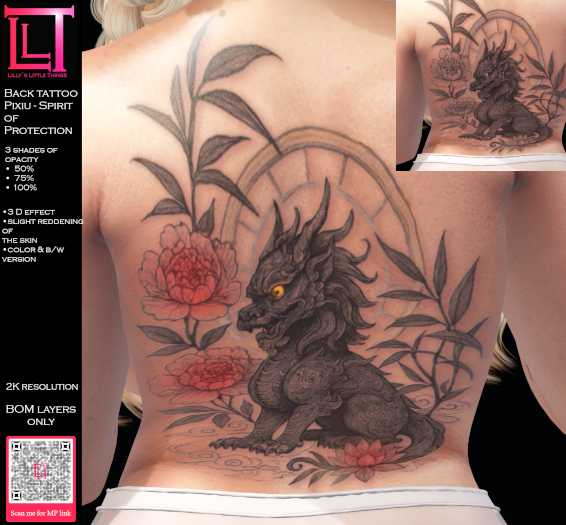 Back tattoo Pixiu - Spirit of Protection *LLT*