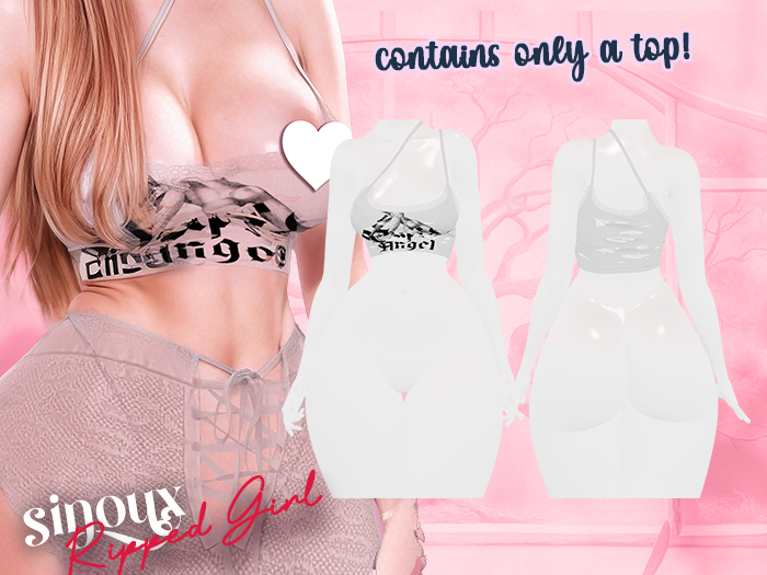 Sinoux - Ripped Girl Top (White)