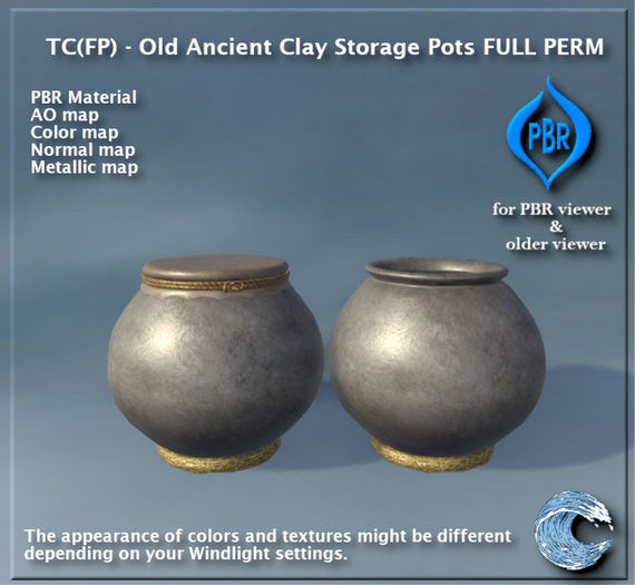 TC(FP) - Old Ancient Clay Storage Pots FULL PERM