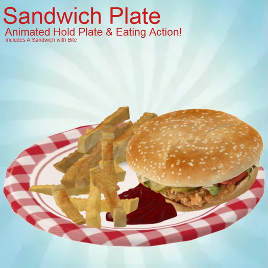 Dinner Plate with Animation CHICKEN SANDWICH (ADD)